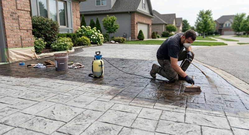 Concrete Driveway Refinishing in Fort Worth, TX