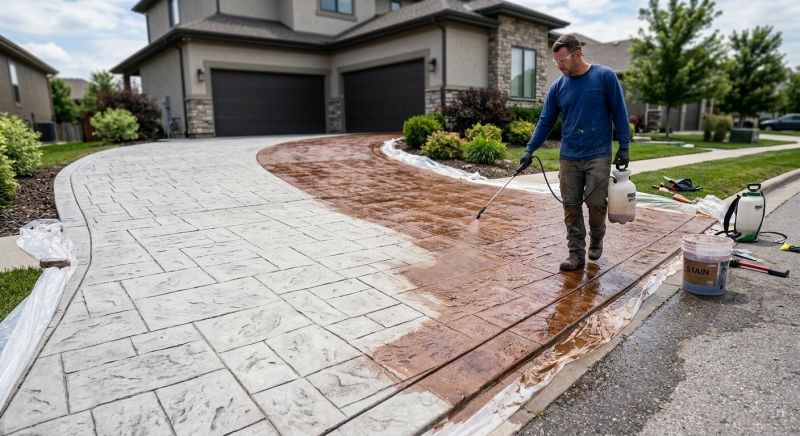 Concrete Driveway Refinishing in Dallas, TX
