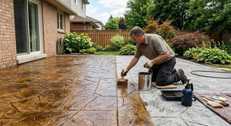 Concrete Driveway Staining in Fort Worth, TX