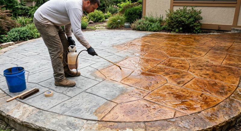 Stained Concrete Installation in Dallas, TX