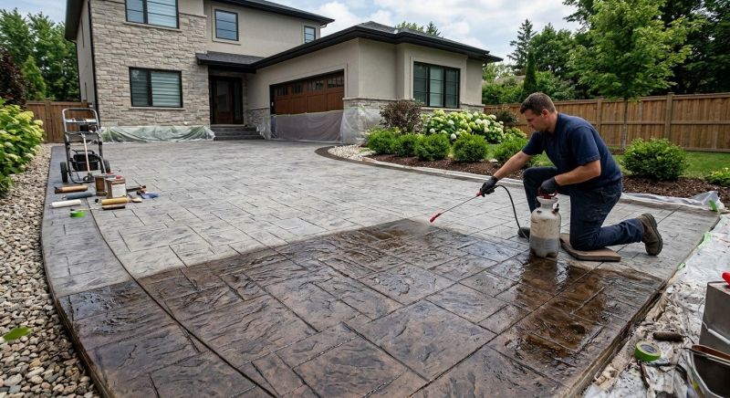 Stamped Concrete Staining in Fort Worth, TX