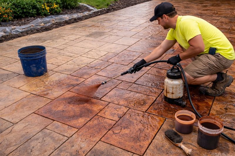 Stamped Concrete Staining in Fort Worth, TX
