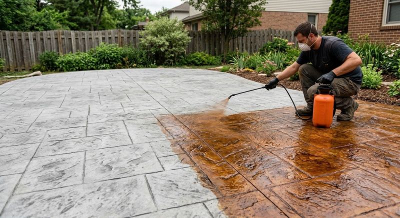 Stamped Concrete Staining in Dallas, TX