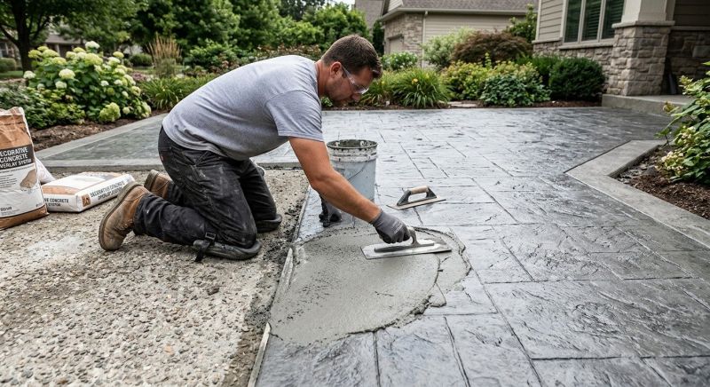 Stamped Overlay Installation in Frisco, TX